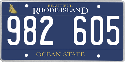 RI license plate 982605