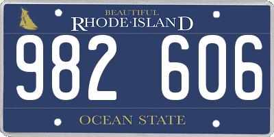 RI license plate 982606