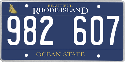 RI license plate 982607