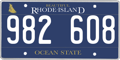 RI license plate 982608