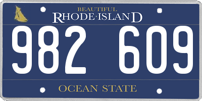 RI license plate 982609