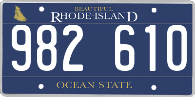 RI license plate 982610