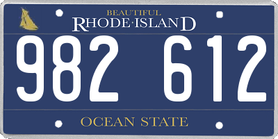 RI license plate 982612