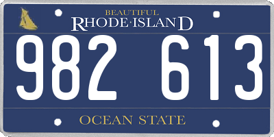 RI license plate 982613