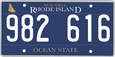 RI license plate 982616