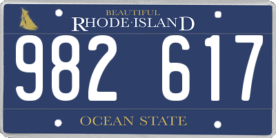 RI license plate 982617