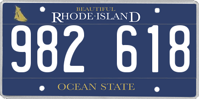 RI license plate 982618