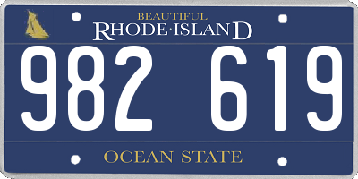 RI license plate 982619