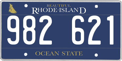 RI license plate 982621