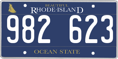 RI license plate 982623
