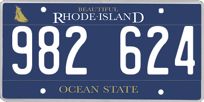 RI license plate 982624
