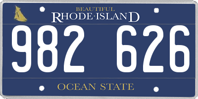 RI license plate 982626
