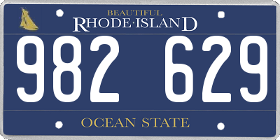 RI license plate 982629