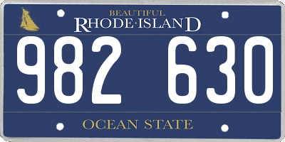 RI license plate 982630
