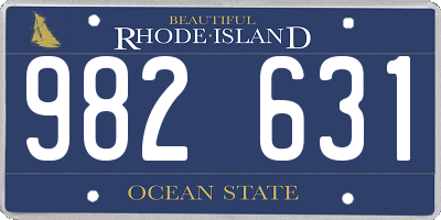 RI license plate 982631