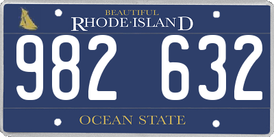 RI license plate 982632