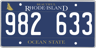 RI license plate 982633