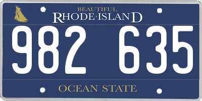 RI license plate 982635