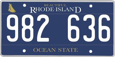 RI license plate 982636