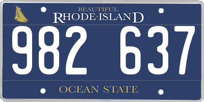 RI license plate 982637