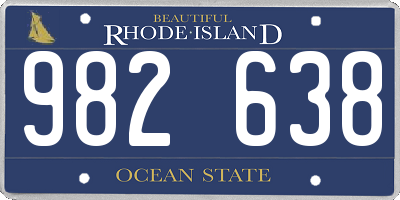 RI license plate 982638