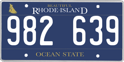 RI license plate 982639