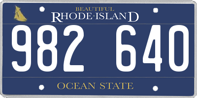 RI license plate 982640