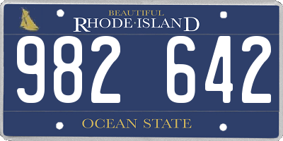 RI license plate 982642