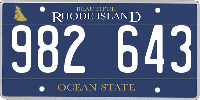 RI license plate 982643