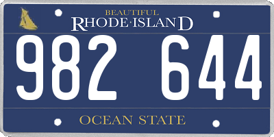 RI license plate 982644