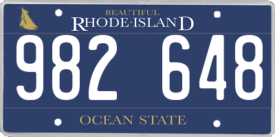 RI license plate 982648