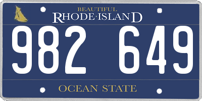 RI license plate 982649