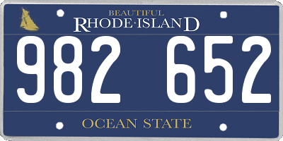 RI license plate 982652