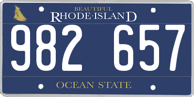 RI license plate 982657