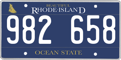 RI license plate 982658