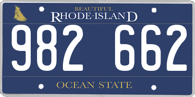 RI license plate 982662