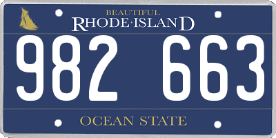 RI license plate 982663