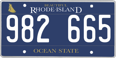 RI license plate 982665