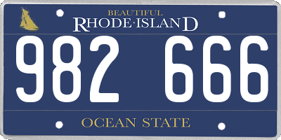 RI license plate 982666