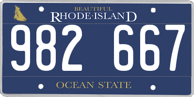 RI license plate 982667