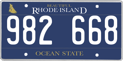 RI license plate 982668