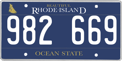 RI license plate 982669