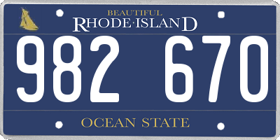 RI license plate 982670