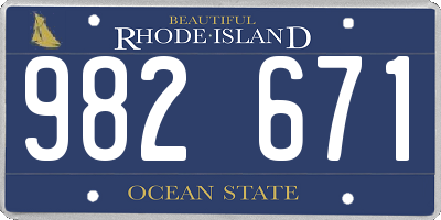 RI license plate 982671
