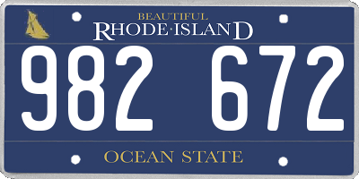 RI license plate 982672