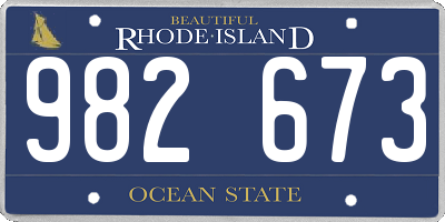 RI license plate 982673