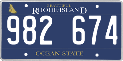 RI license plate 982674