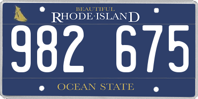 RI license plate 982675