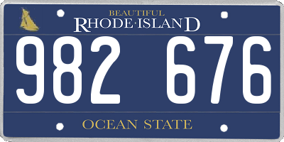 RI license plate 982676
