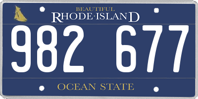 RI license plate 982677